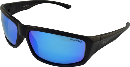 [9340457020291] Mangrove Jacks Combi Van C8 Matte Black / Ice Blue Revo Polarised Lenses