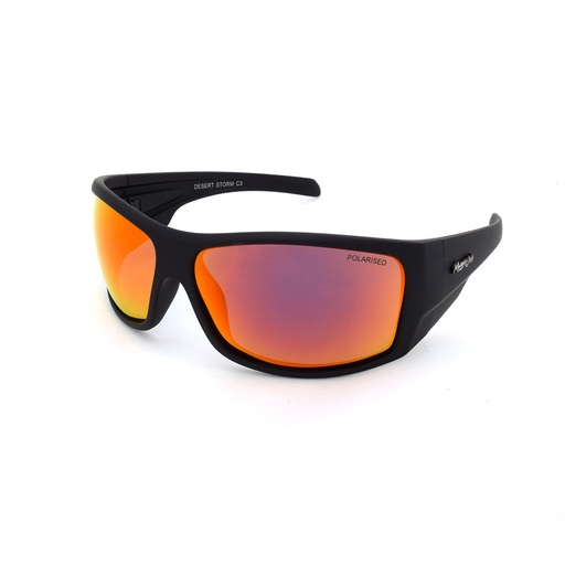 [9340457013736] Mangrove Jacks Desert Storm C3 Matte Black / Red Revo Polarised Lenses