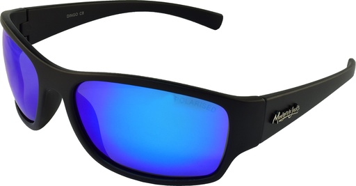 [9340457021175] Mangrove Jacks Dingo C8 Matte Black / Ice Blue Revo Polarised Lenses