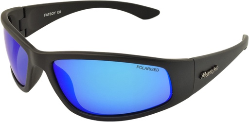 [9340457019516] Mangrove Jacks Fatboy C8 Matte Black / Ice Blue Revo Polarised Lenses
