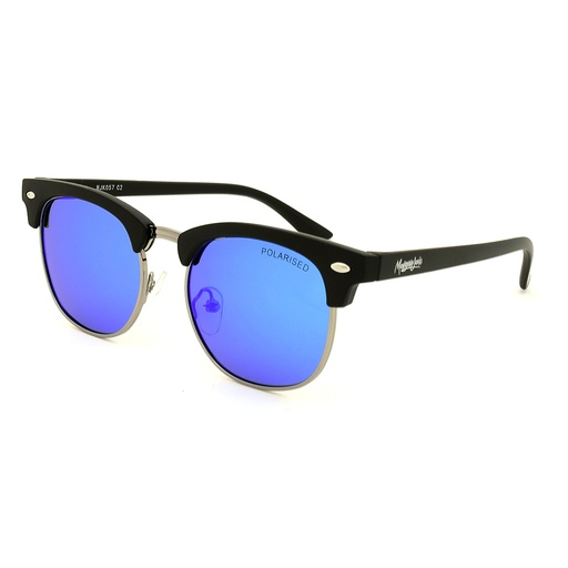 [9337217006176] Mangrove Jacks Kids MJK057 C2 Matte Black & Light Gunmetal / Blue Mirror Polarised Lenses
