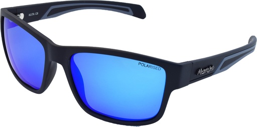 [9340457018717] Mangrove Jacks Kuta C8 Matte Black / Ice Blue Revo Polarised Lenses