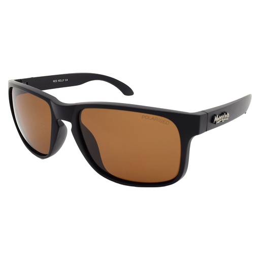 [9337217013358] Mangrove Jacks Ned Kelly C4 Matte Black / Brown Polarised Lenses