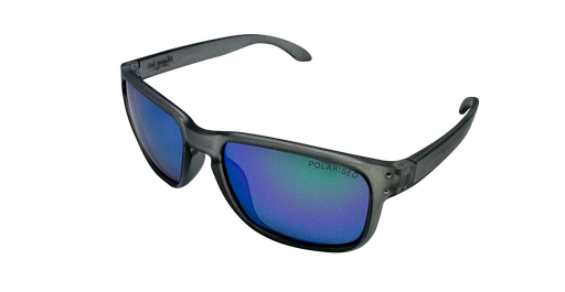 [9337217028406] Mangrove Jacks Parker C10 Matte Crystal Smoke / Smoke With Green Revo Polarised Lenses
