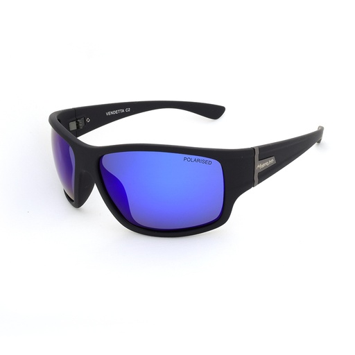 [9340457009524] Mangrove Jacks Vendetta C2 Matte Black / Blue Revo Polarised Lenses