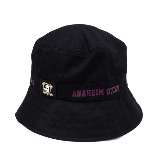 [9353380338319] Mitchell & Ness Anaheim Ducks NHL Team Logo Bucket Black OSFM MJAN0238