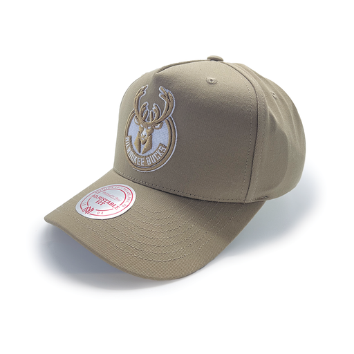 [197932363850] Mitchell & Ness Milwaukee Bucks NBA Classic Red Core Sport Khaki OSFM MNMB2002