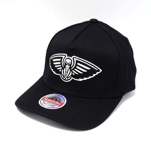 [195563006573] Mitchell & Ness New Orleans Pelicans NBA Blk+Wht Tm Logo Redline Black OSFM MNNP20106
