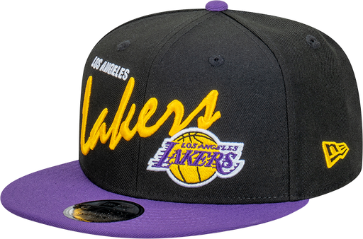 [198357846430] New Era Los Angeles Lakers 9Fifty Vintage Script Black/Purple OSFM