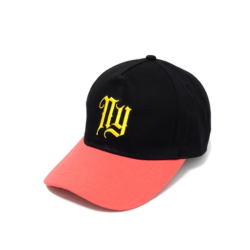 [9337217025535] Rocko's A-Frame Cap NY Logo Black/Yellow/Red