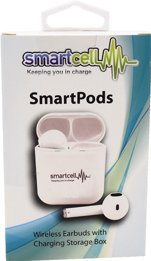 [9337217000693] Smartcell SmartPods Wireless Earbuds w Charging Storage Box