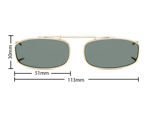 [9337217035626] Stalkers Clip On Size 1 Light Gold Frame / G15 Polarised Lenses