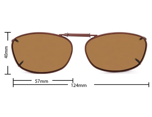 [9337217035886] Stalkers Clip On Size 10 Dark Brown Frame / Brown Polarised Lenses
