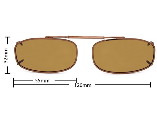 [9337217035671] Stalkers Clip On Size 3 Dark Brown Frame / Brown Polarised Lenses