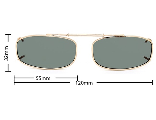 [9337217035688] Stalkers Clip On Size 3 Light Gold Frame / G15 Polarised Lenses