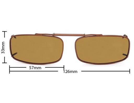 [9337217035701] Stalkers Clip On Size 4 Dark Brown Frame / Brown Polarised Lenses