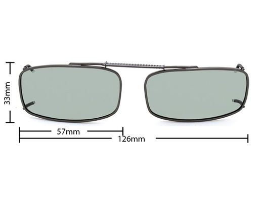[9340457008350] Stalkers Clip On Size 4 Dark Gunmetal Frame / G32 Photochromic Polarised Lenses