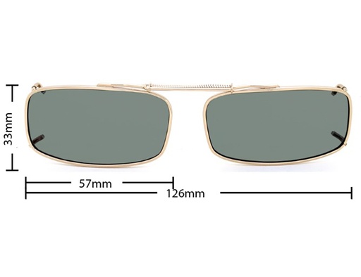 [9337217035718] Stalkers Clip On Size 4 Light Gold Frame / G15 Polarised Lenses