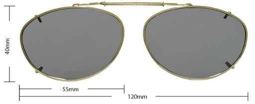 [9337217035749] Stalkers Clip On Size 5 Light Gold Frame / G15 Polarised Lenses