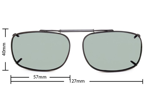 [9340457008367] Stalkers Clip On Size 7 Dark Gunmetal Frame / G32 Photochromic Polarised Lenses