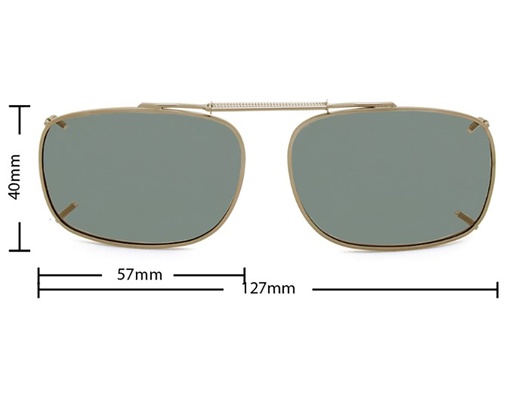 [9337217035800] Stalkers Clip On Size 7 Light Gold Frame / G15 Polarised Lenses