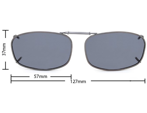 [9337217035817] Stalkers Clip On Size 8 Dark Gunmetal Frame / Smoke Polarised Lenses