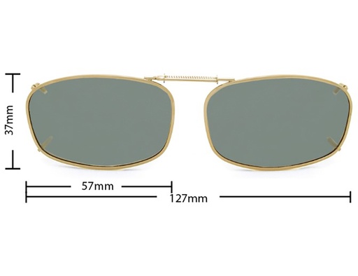 [9337217035831] Stalkers Clip On Size 8 Light Gold Frame / G15 Polarised Lenses