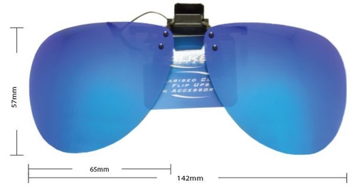 [9340457015112] Stalkers Flip Ups Aviator Gunmetal Frame / Blue Revo Polarised Lenses