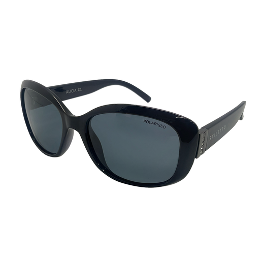 [9340457024848] Stiletto Alicia C1 Black / Smoke Polarised Lenses
