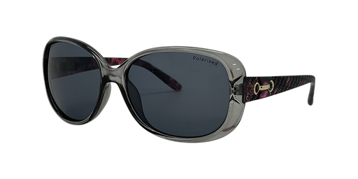 [9340457028662] Stiletto Ava C7 Crystal Smoke w Brown Gold Stripe / Smoke Polarised Lenses