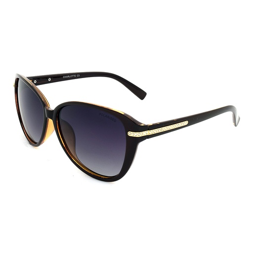 [9340457020079] Stiletto Charlotte C3 Crystal Dark Brown / Brown Gradient Smoke Polarised Lenses