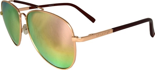 [9340457016621] Stiletto Dixie C7 Crystal Dark Brown Gold / Pink Revo Polarised Lenses