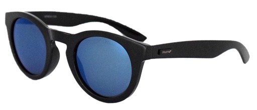 [9337217023715] Stiletto Geneva C14 Black / Blue Revo Polarised Lenses