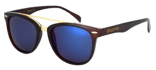 [9340457011152] Stiletto Kalani C5 Brown / Blue Flash Polarised Lenses