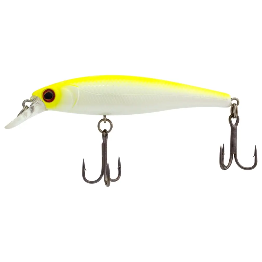 [8887113478436] FishArt Jerkin' Shad Suspending Fishing Lure | 83mm 10g | Yellow Pearl