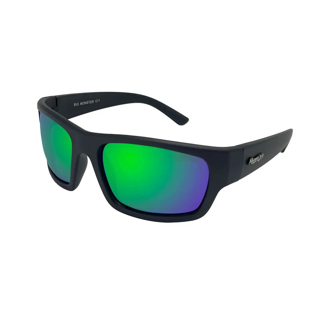 [9340457035813] Mangrove Jacks Big Monster C11 Matte Black / Green Revo Polarised Lenses
