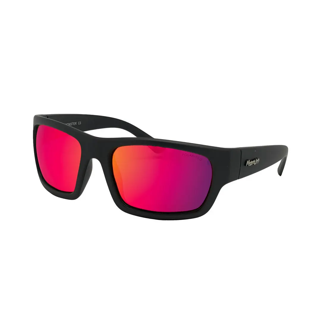 [9340457035790] Mangrove Jacks Big Monster C3 Matte Black / Red Revo Polarised Lenses