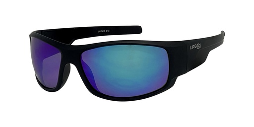 [9337217008095] Urban Zoo Spider C18 Matte Black / Smoke w Ice Blue Revo Lenses
