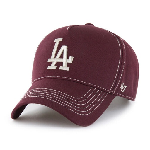 [198589490944] 47 Brand Los Angeles Dodgers MVP DT Contrast Stitch Dark Maroon/Bone OSFM