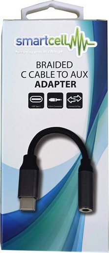 [9337217004981] Smartcell Braided C Cable to Aux Adapter